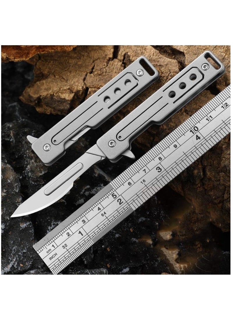 Utility Blade Foldable Carbon Steel Unpacking Blade DIY Cutting Hand Tools 24# x10pcs Replaceable Blade for Professional Wallpaper Cutting Camping Hiking