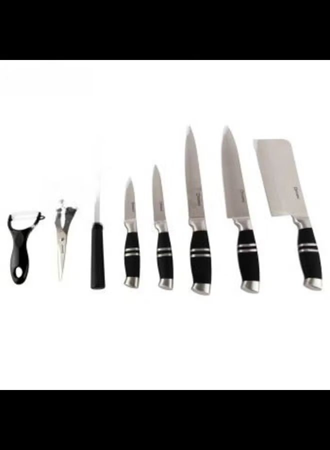 Dessini 9-Piece kitchen knife Set With Acrylic Block Black/Silver Silver/Black