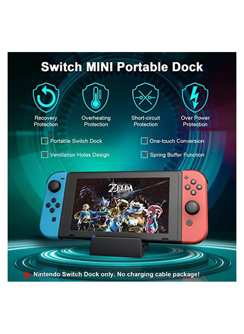 KASTWAVE for Nintendo Switch Dock, Pocket Charging Dock 4K HDMI TV Adapter for Switch Docking Station Charger Dock Set Good Replacement for Official Replacement Charging Dock( Upgraded System)