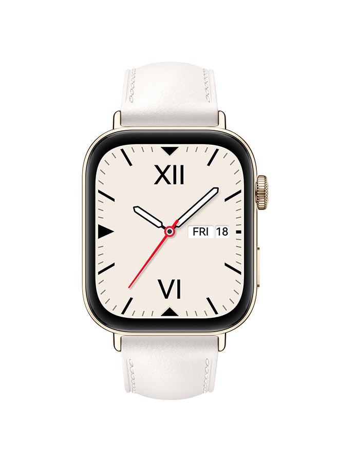 Watch Fit 3 Smartwatch, 1.82 Inch AMOLED Display, Ultra Slim Design, Scientific Workout Coach, Upgraded Health Management, Compatible With iOS And Android, Leather Strap White