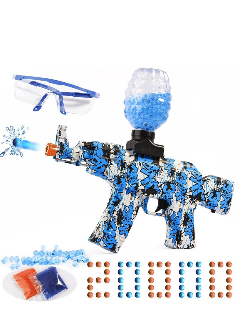 Electric with Gel Ball Blaster - AK-47, Splatter Ball Blaster with 20000+ Drops and Goggles, Outdoor Yard Event Shooter