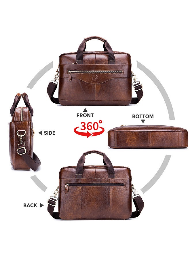 Men Leather Messenger Bag Satchel Bag Crossbody Shoulder Bag for Office School College Business Travel Bag