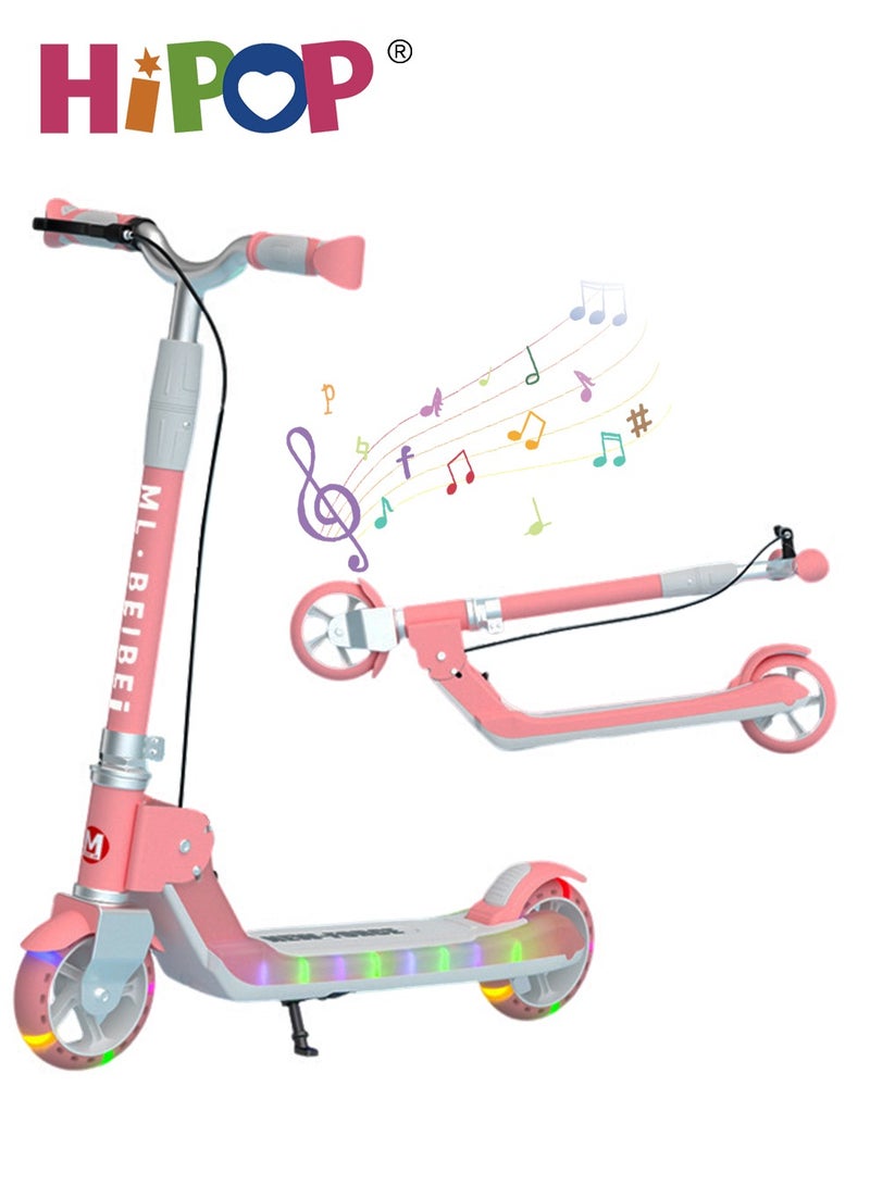 Kick Scooter for Kids,with Cool Light Belt,Dual Brake System,Foldable and Lightweight,Children Ride on Toy