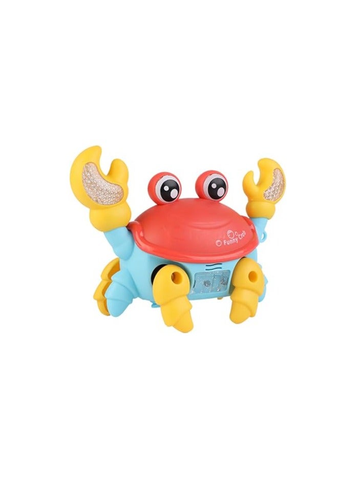 BLOOOK Automatically Avoid Obstacle Cartoon Crab Gift Moving Crab with Light Music Rechargeable Crawling Toys