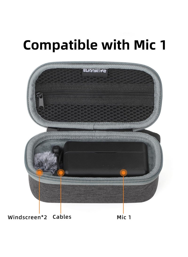 Hard Carrying Case for DJI Mic Wireless Lavalier Microphone Charging Case, Wireless Lavalier Microphone Cover for PC Smartphone Vlogs Cable Phone Adapter Windscreen Accessories