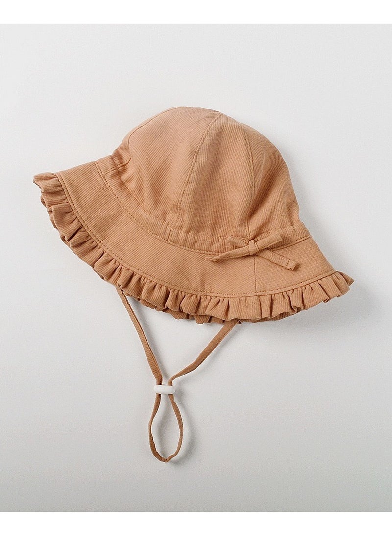 TGC Kids Summer Cotton Bucket Hat No Deformation Sun Protection for All Season Beach Vacation Getaway Headwear (2-6 Years Brown)