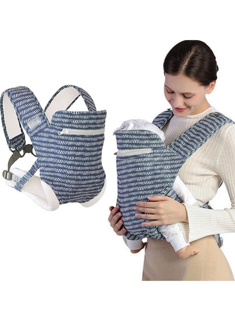 Baby Carrier Newborn Wrap, Infant Soft Carriers for Toddler 7-45 lbs, 4-in-1 Babe Carrier Front & Back, Adjust Back Strap/Waist Belt, for Hiking Travel or Everyday Family Events-Striped Pattern