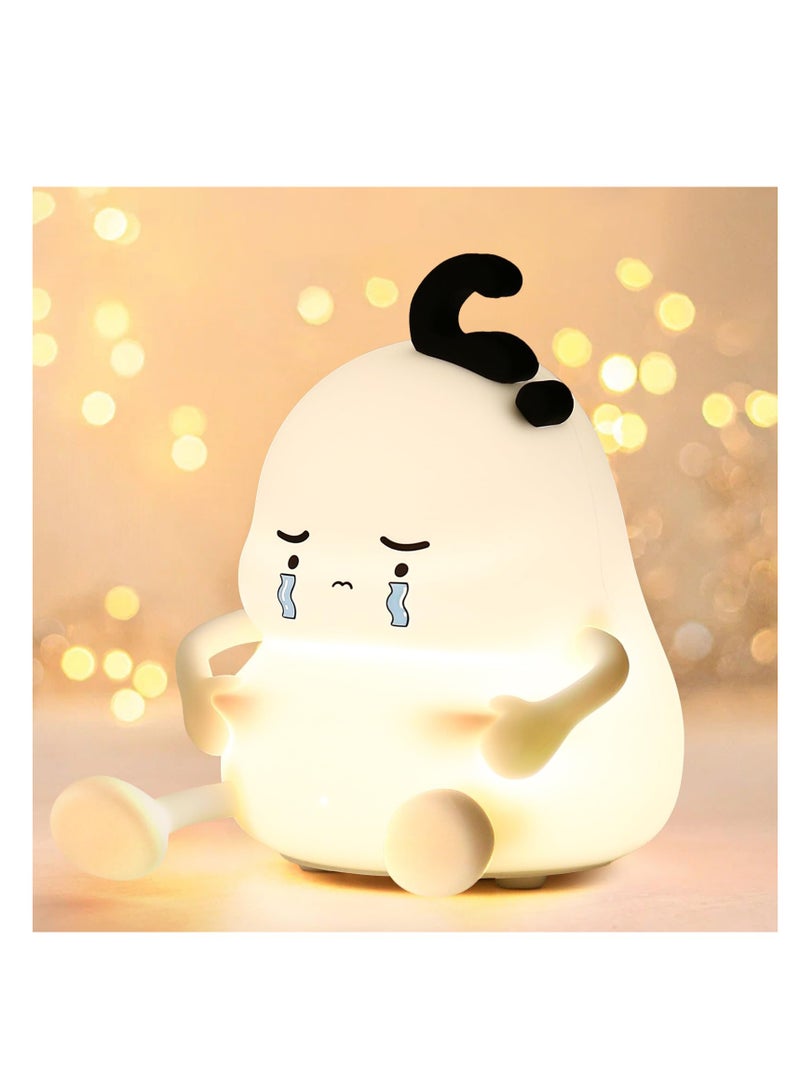 Cute Night Light, LED Silicone Night Light, 3 Level Dimmable Nursery Nightlight for Breastfeeding Toddler Baby Kids Decor, Night Light Rechargeable Squishy Novelty Touch Light for Kids
