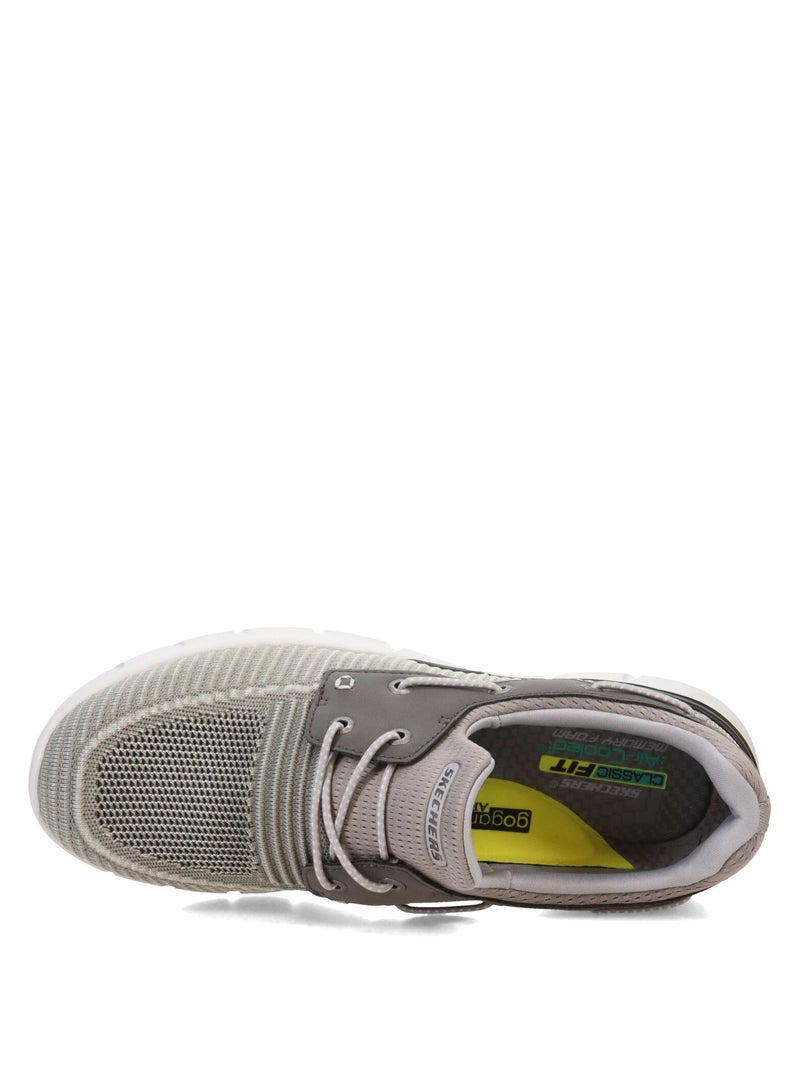 Men's Skechers Del Retto Clean Slate Boat  Grey Shoe- 210237