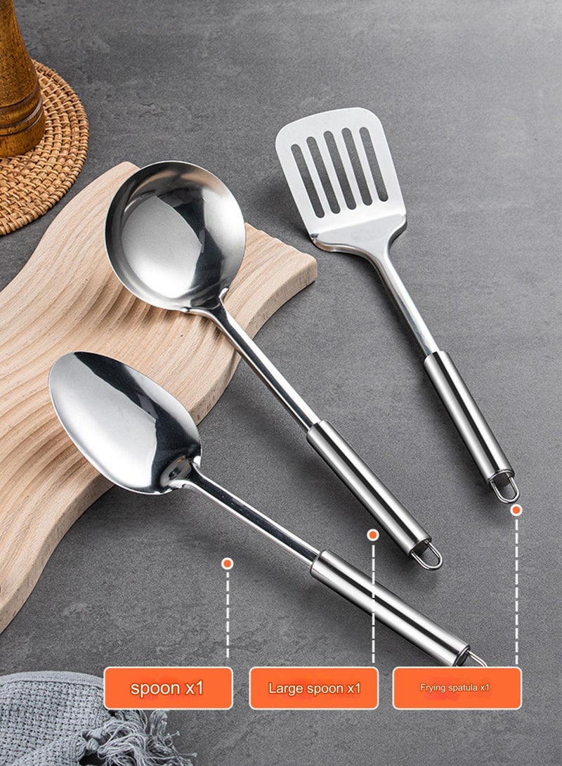 15-Piece Household Kitchen Soup Pot Set with Spoon x1 Large Spoon x1 Frying Spatula x1 Suitable for Various Stoves