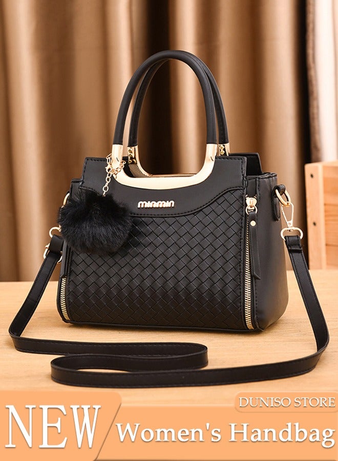Women's Fashion Handbag Faux Leather Crossbody Bag For Women Large Capacity Tote Bags with Back Pocket Top Handle Satchel Fashionable Travel Shoulder Bag For Ladies