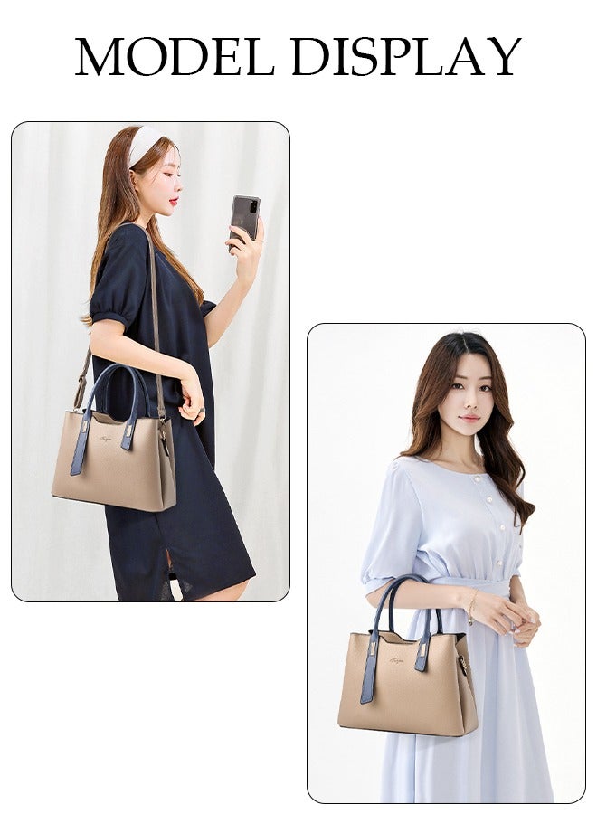 Women's Elegant Tote Bag Handbags with Large Capacity Faux Leather Shoulder Bag Ladies Fashion Designer Satchel Crossbody Bag with Detachable Strap for Ladies