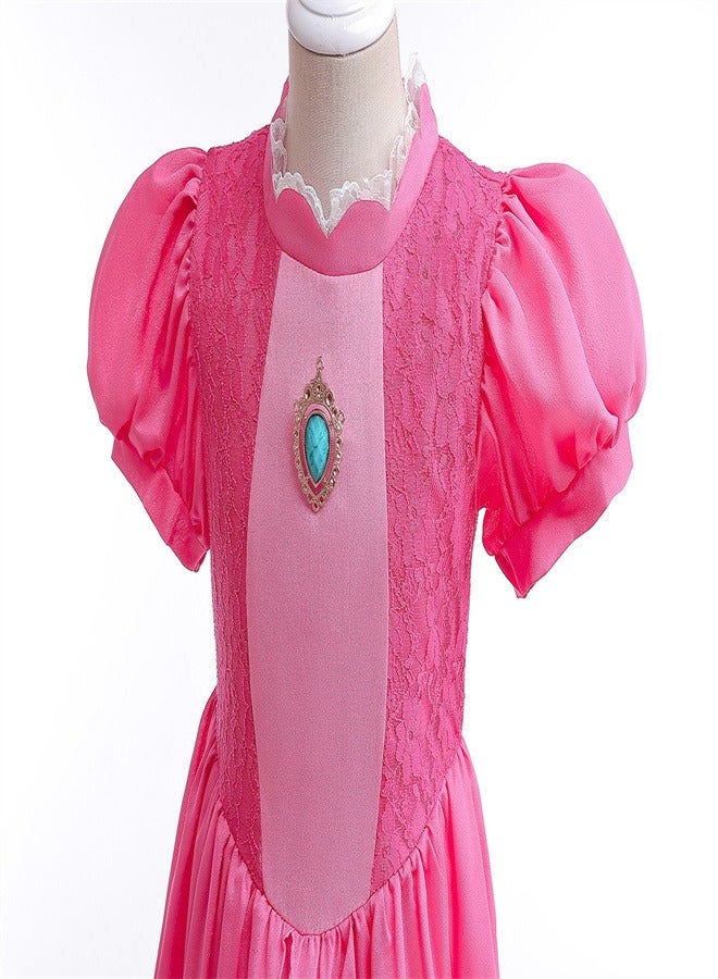 High Quality Pink Short Sleeved Girl Princess Dress