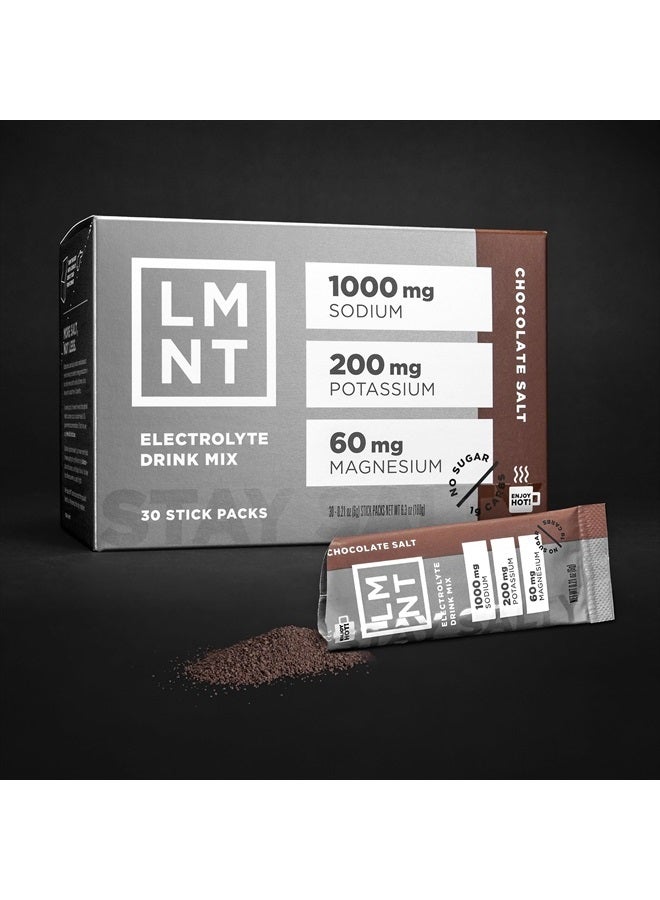 LMNT Hot Chocolate and Coffee Mixer - Chocolate Salt Electrolytes | Hydration Powder Packets | No Sugar or Artificial Ingredients | Keto & Paleo Friendly | 30 Sticks