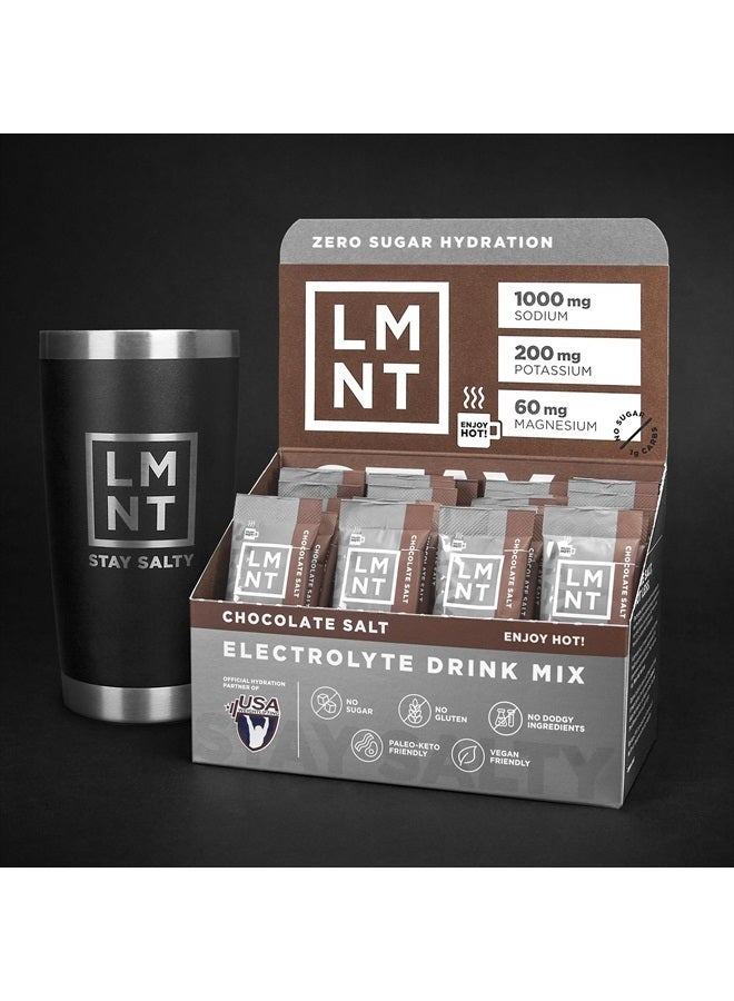 LMNT Hot Chocolate and Coffee Mixer - Chocolate Salt Electrolytes | Hydration Powder Packets | No Sugar or Artificial Ingredients | Keto & Paleo Friendly | 30 Sticks