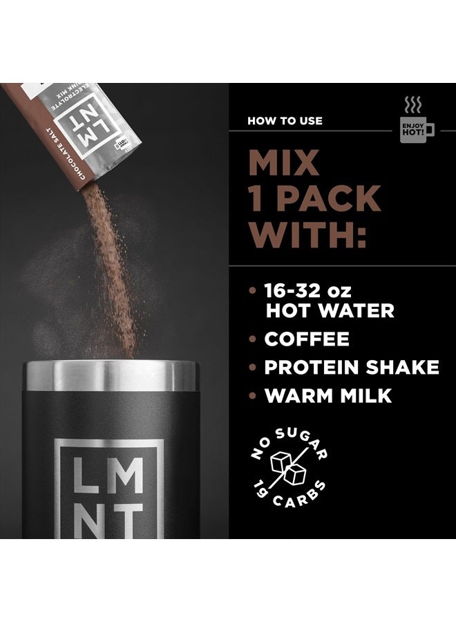 LMNT Hot Chocolate and Coffee Mixer - Chocolate Salt Electrolytes | Hydration Powder Packets | No Sugar or Artificial Ingredients | Keto & Paleo Friendly | 30 Sticks