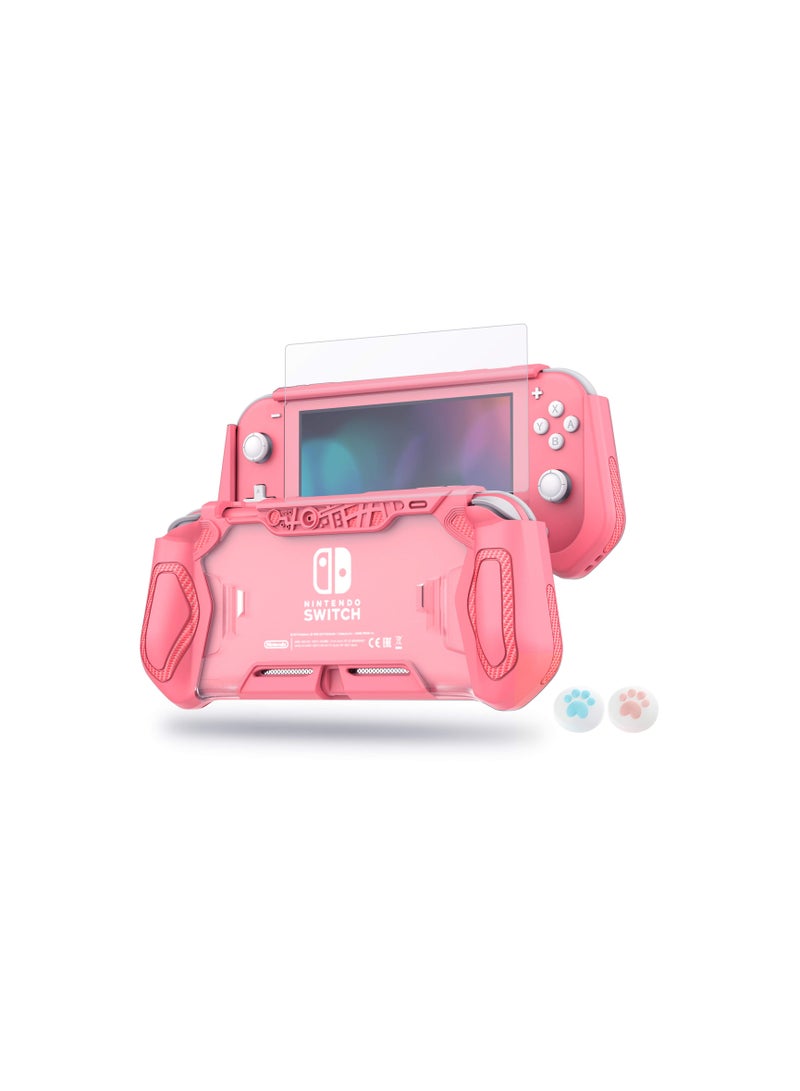 Smart Switch Lite Protective Case for Nintendo, Daily Gift Ergonomic Sturdy Full Protection Gift Idea Thumb Grip Caps Coral