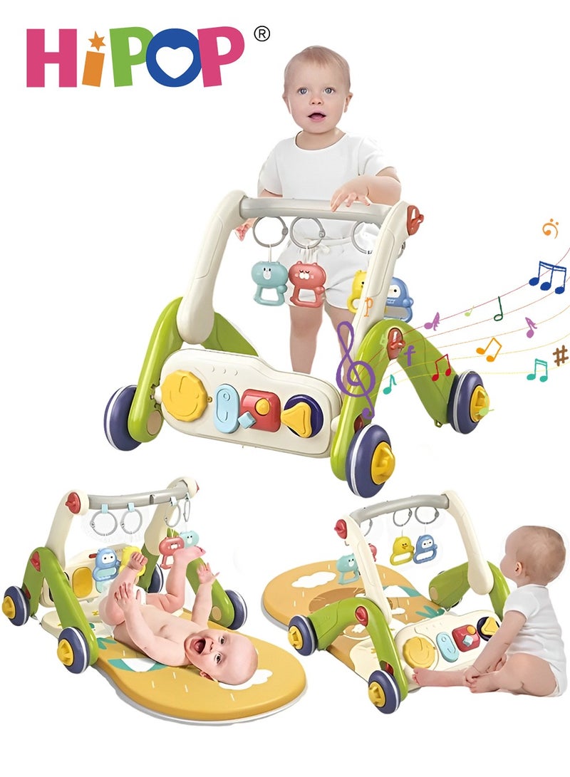 2 In 1 Baby Gym Play Mats,Baby Toys Kick and Play Piano Gym Activity Center For Infants,Baby Walker Fitness Rack