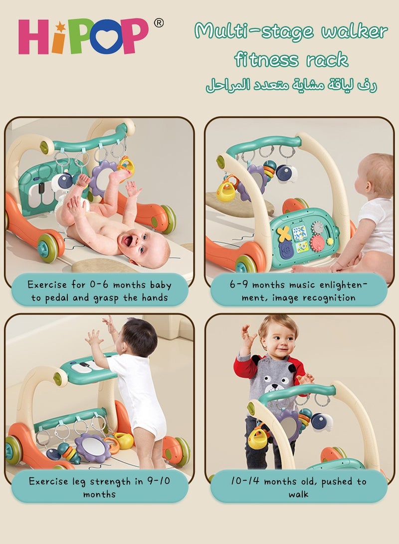 2 In 1 Baby Gym Play Mats,Baby Toys Kick and Play Piano Gym Activity Center For Infants,Baby Walker Fitness Rack