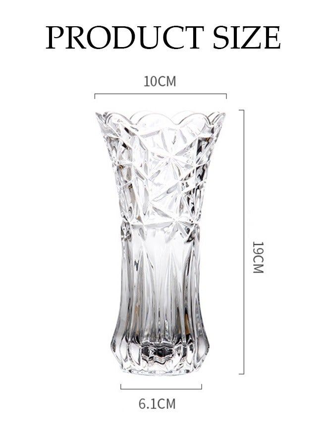 Creative Clear Glass Vase Craft Aesthetic Decorative Small Flower Vase Hydroponic Plant Desktop Ornament Metal Geometric Vase for Flowers Rose Home and Office