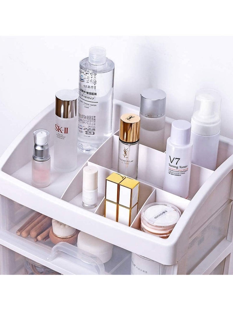 Makeup Organizer with 3 Drawers Bathroom Vanity Countertop Storage for Cosmetics Brushes Lotion Nail Lipstick and Jewelry