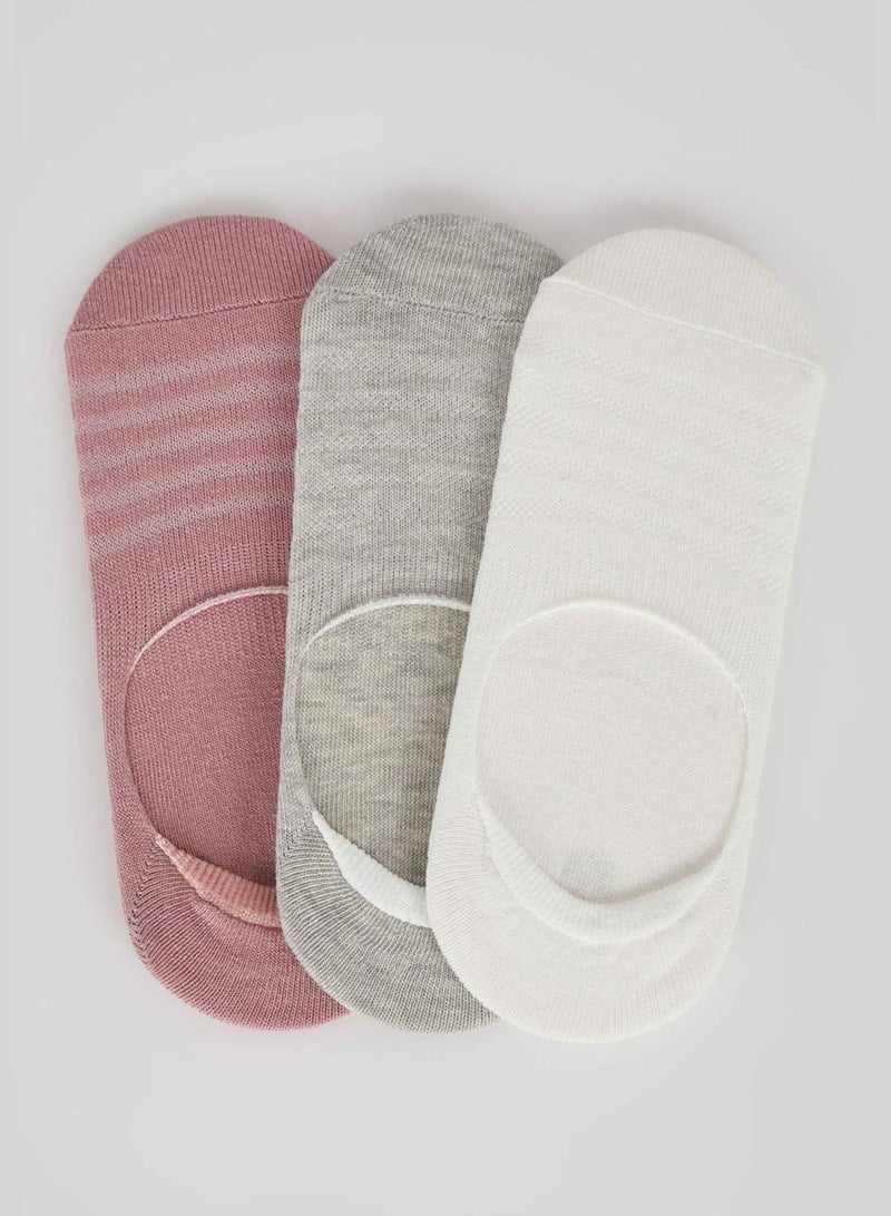 3 Pack Stripe Detail Footie Socks