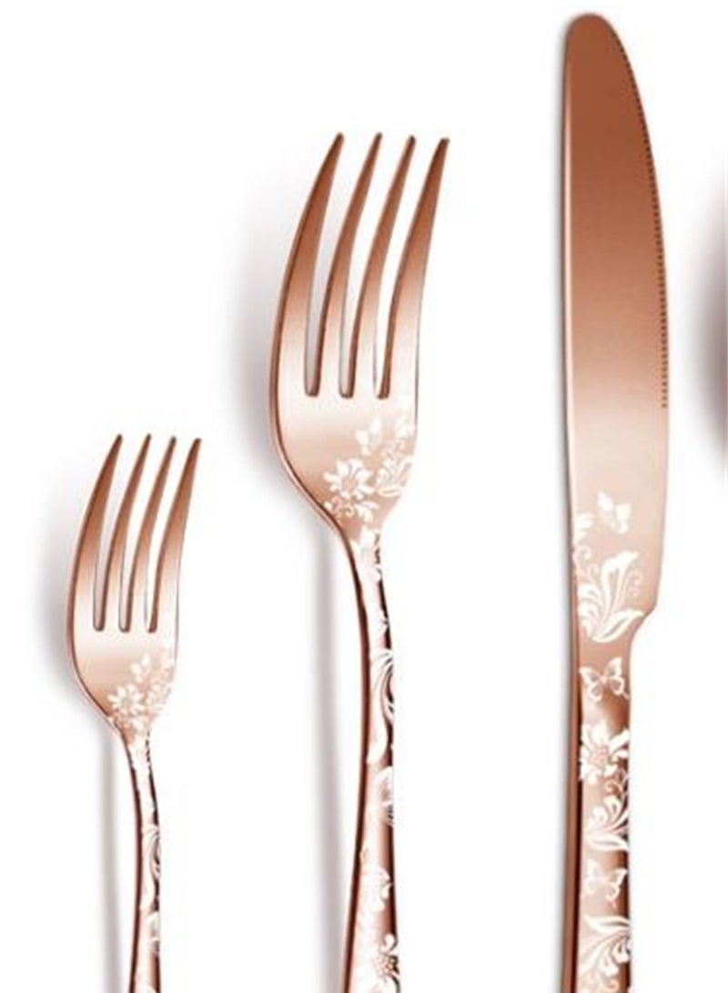 20pcs patterned stainless steel tableware 5 styles Western steak knife fork and spoon set