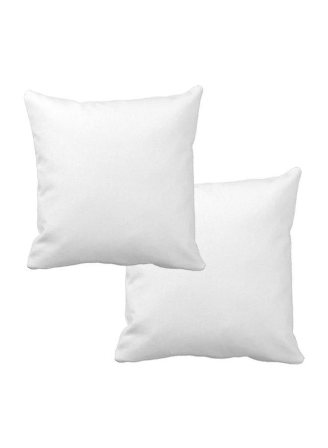 2-Piece Decoration Pillow Set White 45x45cm