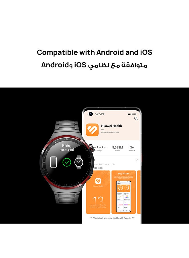Watch 4 Pro Space Edition Smartwatch, Spherical Sapphire Glass, Health At A Glance, eSIM Cellular Calling, Fresh-New Activity Rings, Compatible With Andriod & iOS + Scale Grey