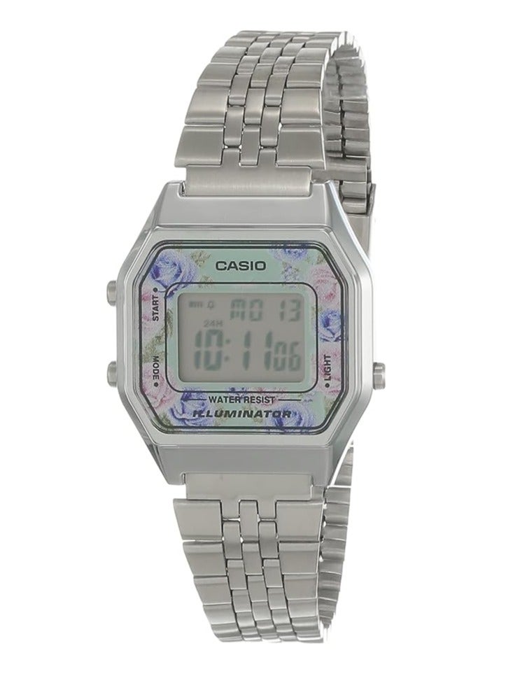 CASIO Women's Stainless Steel Digital Watch LA680WA-2CDF - 29 mm - Silver