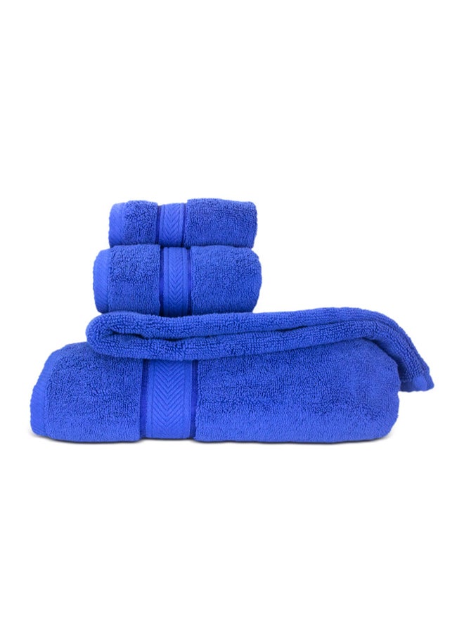 Hotel Linen Klub LUXURY PACK of 4 Bathroom Towel Sets - 100% Cotton 650 GSM Terry Dobby Border Ring Spun - Super Soft ,Quick Dry,Highly Absorbent ,Bathroom Towel Set with 900GSM Bath Mat, Royal Blue