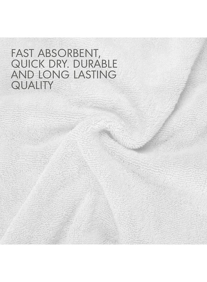 Hotel Linen Klub LUXURY PACK of 3  Antimicrobial  Bathroom Towel Set 100% Cotton 650 GSM Terry Dobby Border Ring Spun Super Soft Quick Dry Highly Absorbent-Bath Towel Hand Towel and Face Towel White