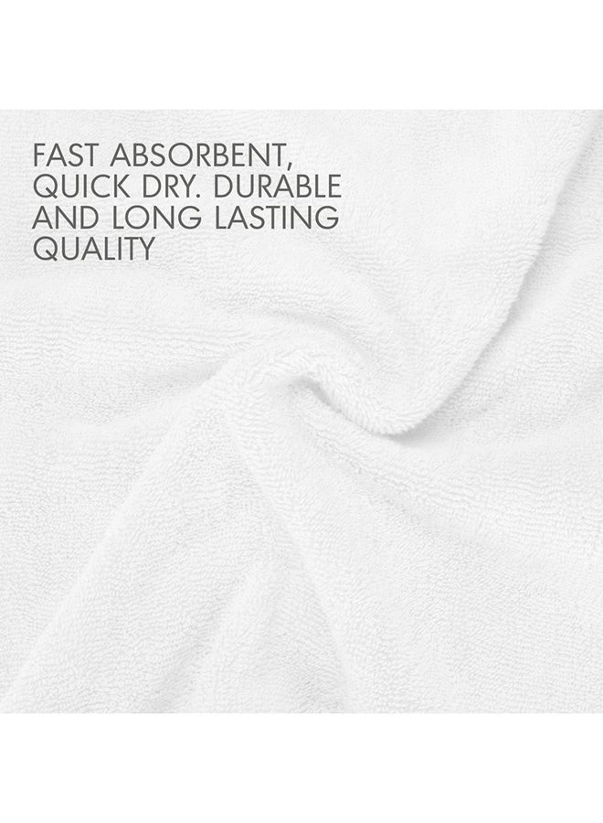Hotel Linen Klub LUXURY 5PC Antimicrobial Bathroom Towel Set - 100% Cotton 650 GSM Terry Dobby Border Ring Spun - Super Soft,Quick Dry,Highly Absorbent,Bath Towel Set with 900GSM Bath Mat-White