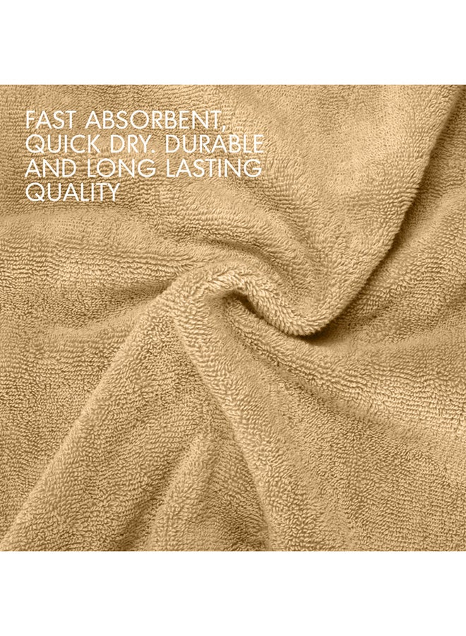 Hotel Linen Klub LUXURY PACK of 3  Bathroom Towel Sets -100% Cotton 650 GSM Terry Dobby Border Ring Spun -Super Soft ,Quick Dry,Highly Absorbent,Bath Towel,Hand Towel and Face Towel,Beige