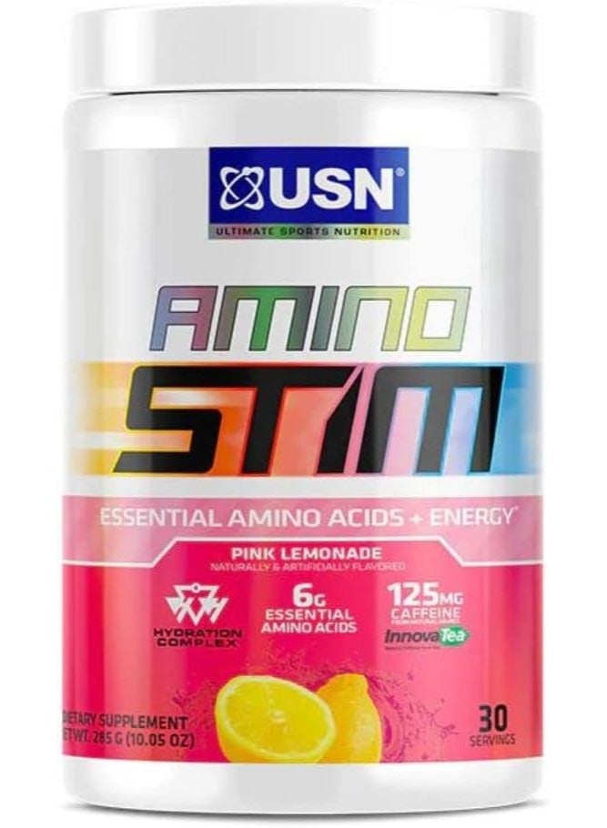 USN Amino Stim Essential Amino Energy, Pink Lemonade Flavor, 285g