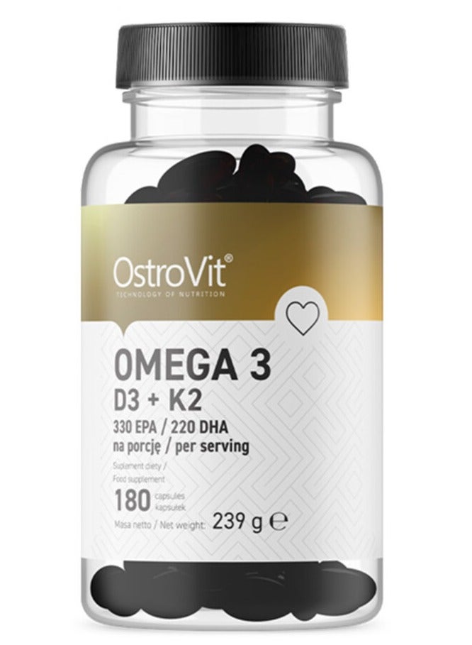 OstroVit OMEGA 3 D3 + K2, 180 Capsules, 180 Serving