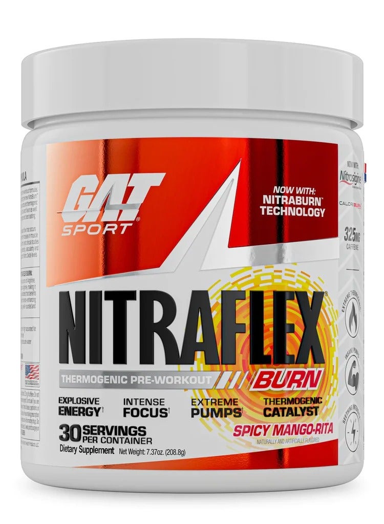GAT Sport Nitraflex Thermogenic Pre-Workout Spicy Mango-Rita Flavor, 208g