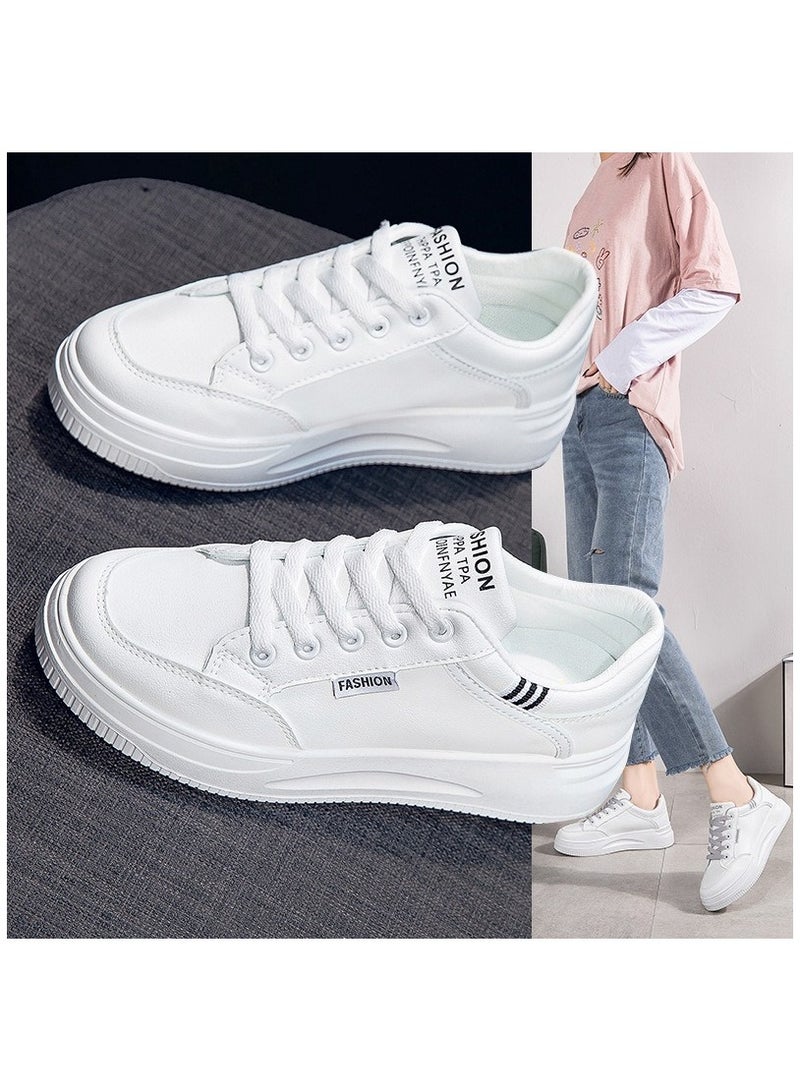 Small white shoes new style all match breathable board shoes thick soled daddy shoes sports casual white shoes