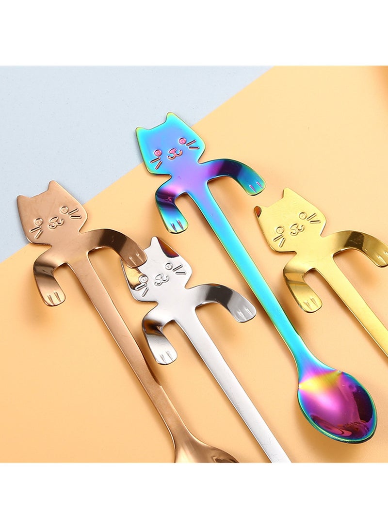 4pcs 304 stainless steel spoon creative hanging spoon Japanese dessert spoon coffee spoon ice cream spoon spoon
