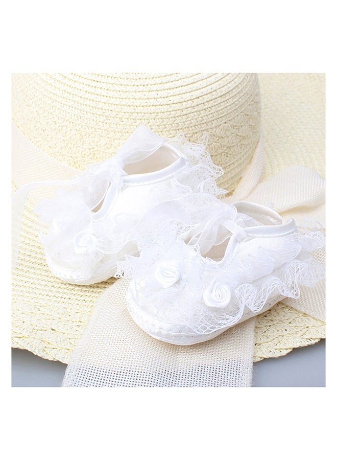 Lace Flower Shoes Milk White