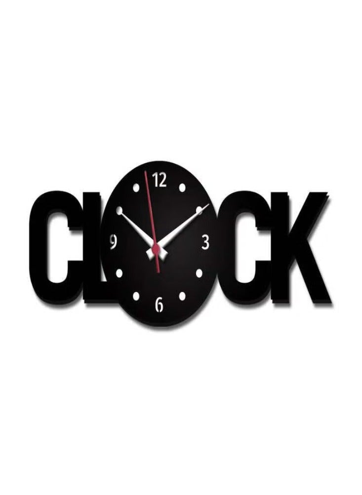 Clock Word Wood Wall Clock Black Best Home And Wall Décor
