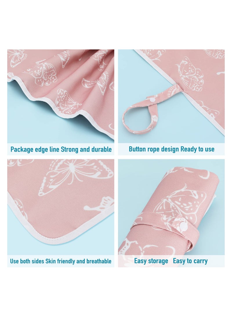 Portable Baby Changing Pad, Waterproof Foldable Travel Changing Mat for Toddlers, Baby, Newborns (Sweet Pink Butterfly)