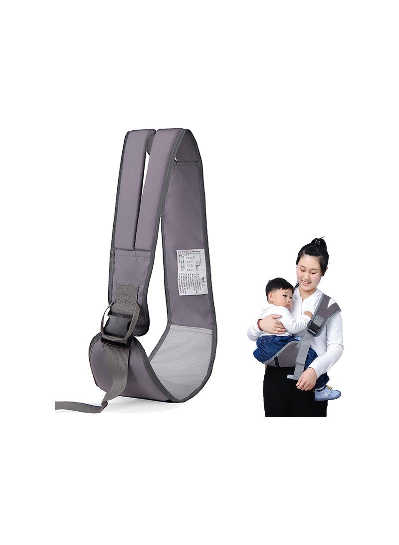 Soft Baby Carrier, Toddler Sling with Adjustable Comfortable Shoulder Straps, Portable Breathable Ergonomic Baby Sling for Newborn, Infant, Toddler (Grey)