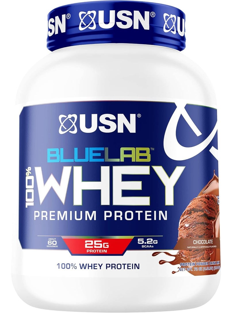 Blue Lab, 100% Whey Premium Protein, Chocolate Flavor, 2Kg