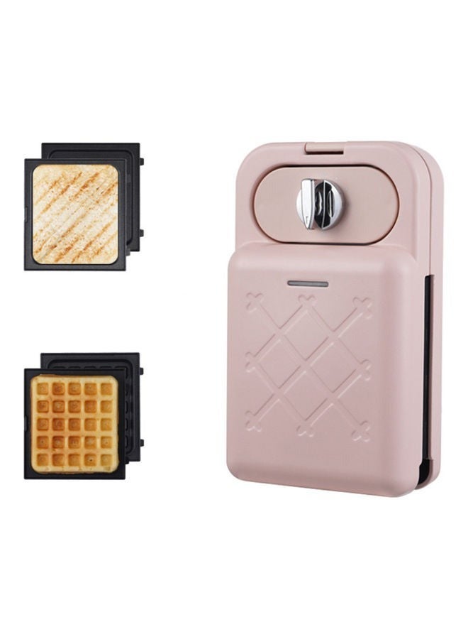 Multi-Functional Household Small Waffle And Sandwich Maker Push Toaster 650.0 W PSZHkc10 Pink
