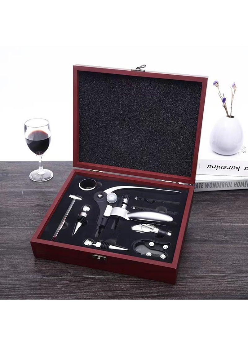 New zinc alloy wine nine-piece silver bronze rabbit head red wine bottle opener set