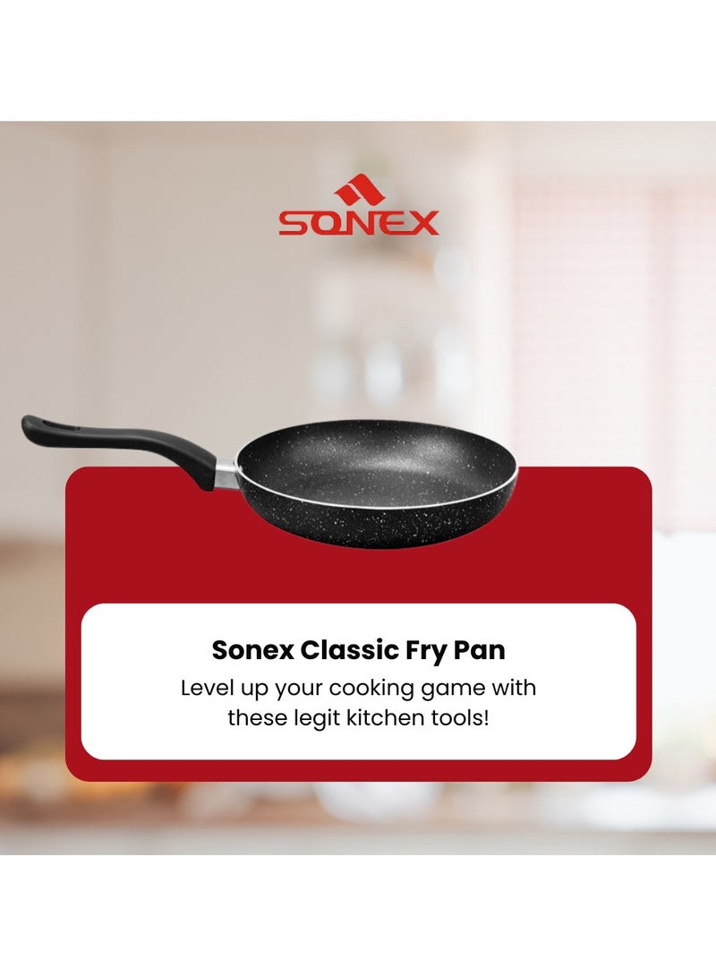 Sonex Non Stick Classic Frying Pan in Black, Dia 32, Capacity 3.6 Ltr,Depth 5.2 cm, Never Stick Granite Coating With Heat Resistant Handle,Ideal For Quick Frying And Sauteing,PFOA Free Healthy Cooking