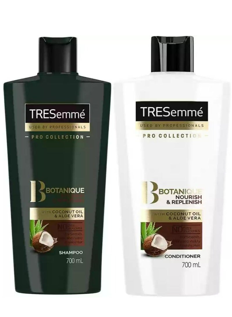Botanique Shampoo Plus Conditioner Nourish & Repair with Coconut Oil and Aloe Vera 700 ML 2 PCS