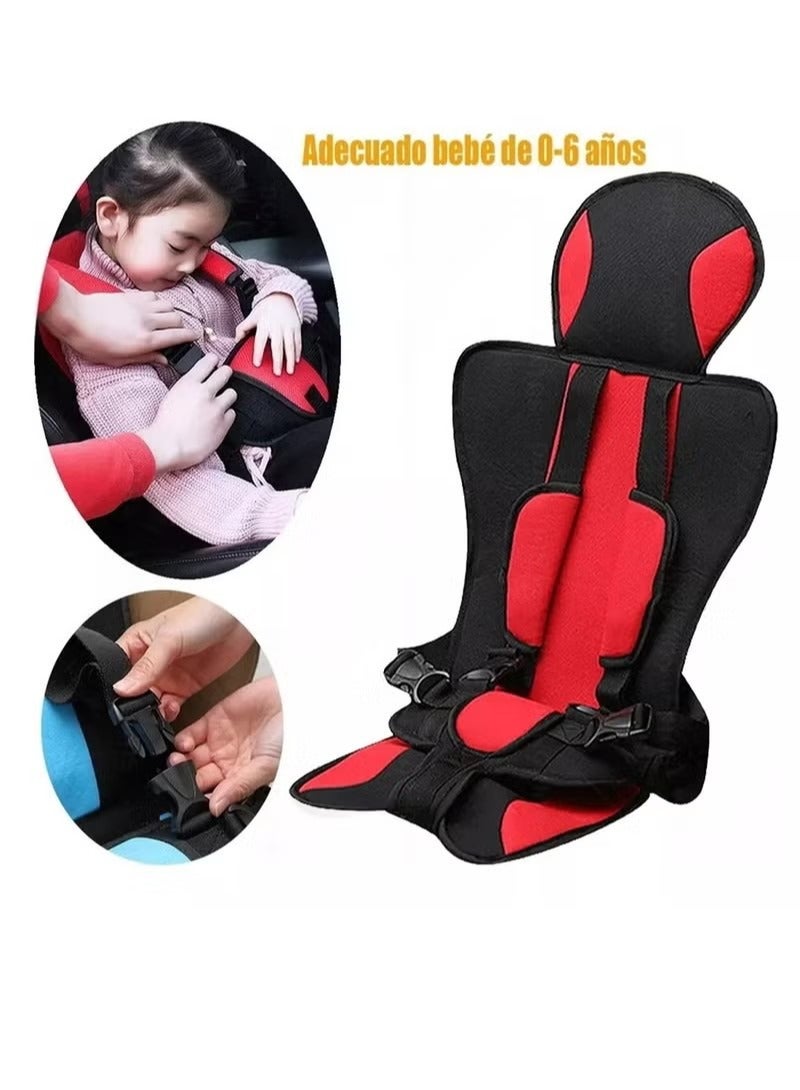 Folding Car Safety Seat for Baby 0-6 Years Red