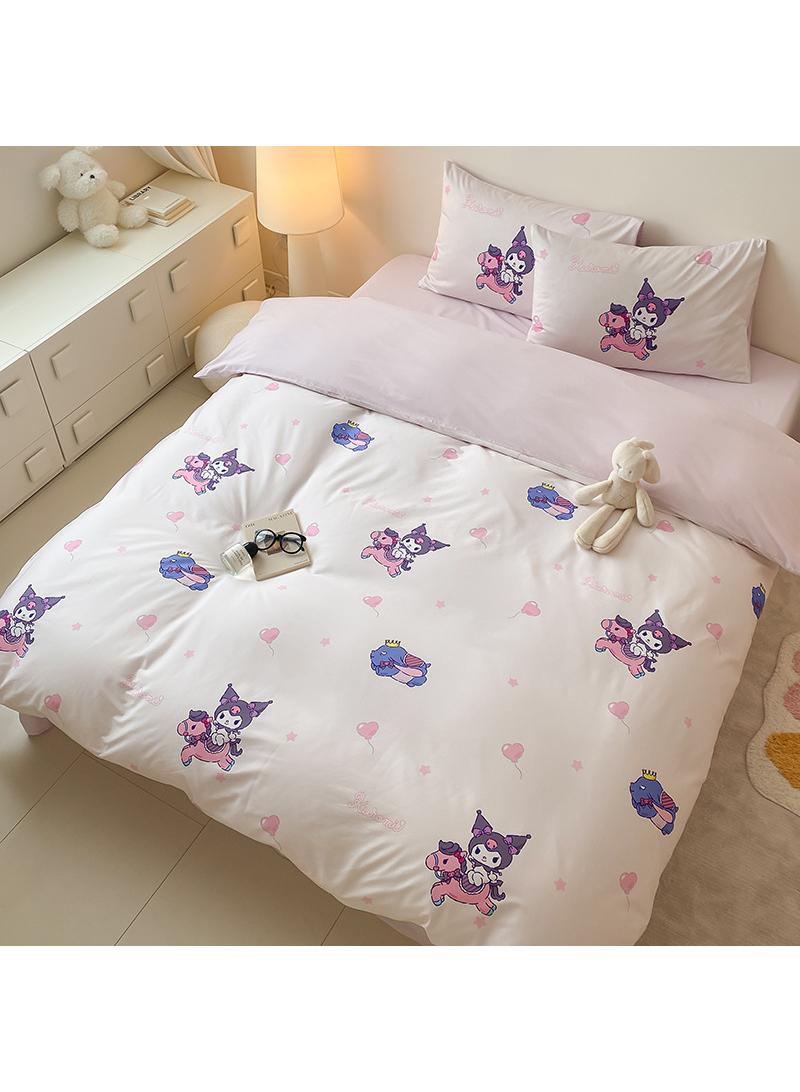 4-Piece Kuromi Cotton Comfortable Set Fitted Sheet Set Children'S Day Gift Birthday Gift